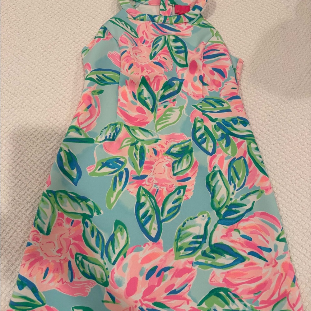 Lilly Pulitzer Pink and Green Floral Kids Dress